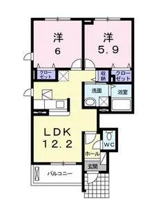 アイローサB【1階】の間取り