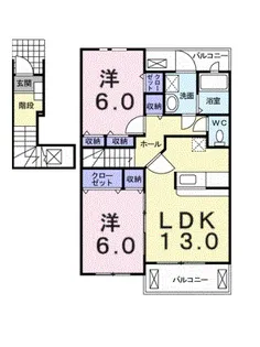 WコミュニティーY.K B【2階】の間取り