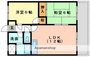 ウィンズ長戸【203号室】の間取り
