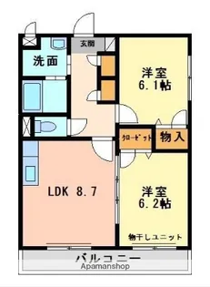 マリベール・ナトゥーア【403号室】の間取り