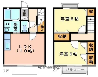 シャン・ド・フルール【103号室】の間取り