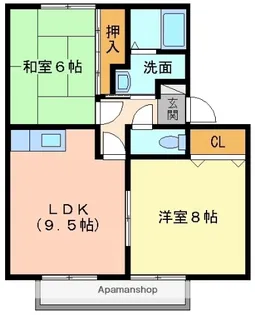 サンガーデン余戸【B102号室】の間取り