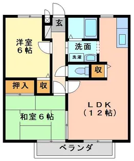 サンガーデン西古泉【A202号室】の間取り