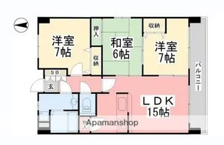 パークヒルズ道後【403号室】の間取り
