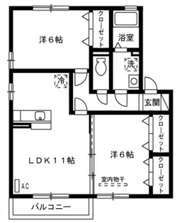 ジュネス椿B【2階】の間取り