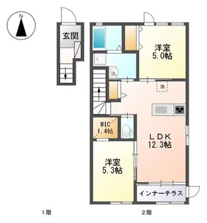カーサ ドマーニ Ⅱ【203号室】の間取り