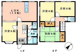 愛媛県松山市久保【一戸建】の間取り