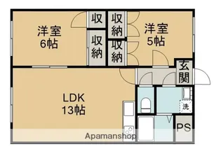 ラフォーレ鷹の子【302号室】の間取り