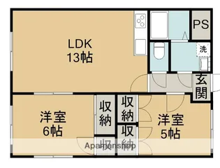 ラフォーレ鷹の子【305号室】の間取り