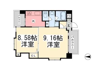 ウインドパレス歩行町【901号室】の間取り