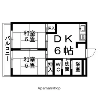 松山南ハイツ【205号室】の間取り