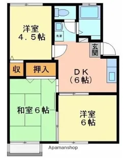 ルネシュ西長戸【C202号室】の間取り