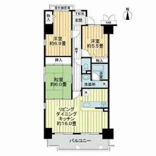 サーパス竹原【4階】の間取り