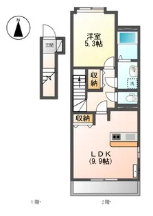 カメリア北土居 B【201号室】の間取り