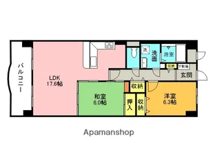 サントノーレ愛大医学部前弐番館【604号室】の間取り
