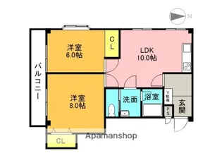エスポワール道後【2階】の間取り