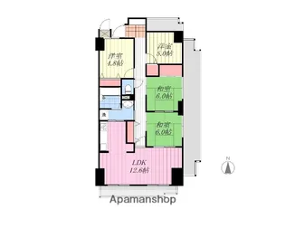 サーパス三津弐番館【809号室】の間取り