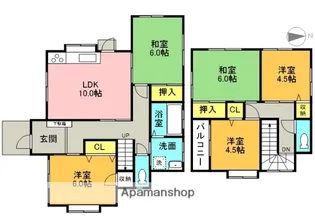 愛媛県松山市祝谷4丁目【一戸建】の間取り