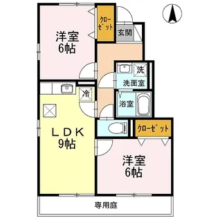 2LDKの間取り画像