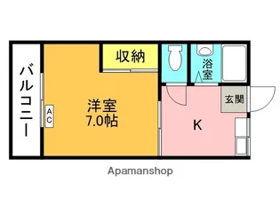 コーポ野咲【202号室】の間取り