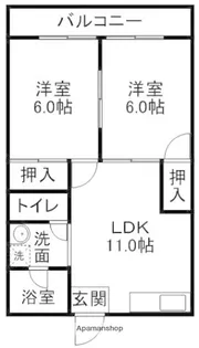 第2グランディール村瀬【2階】の間取り