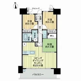 サーパス御宝町【8階】の間取り