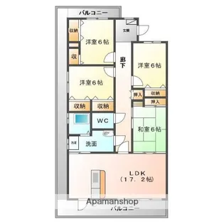 マリベール中須賀【1001号室】の間取り
