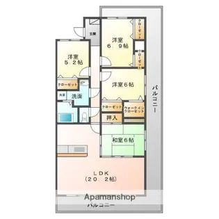 マリベール中須賀【8階】の間取り