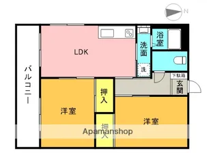 ゲレンデヴァーゲン南久米【201号室】の間取り