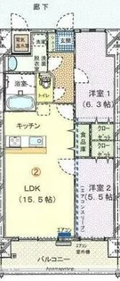 ブライムタワー古川【6階】の間取り