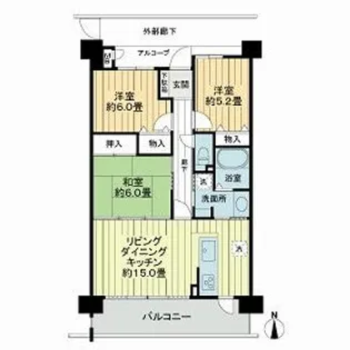 サーパス市駅南【3階】の間取り