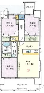 永田祝谷ビル【101号室】の間取り
