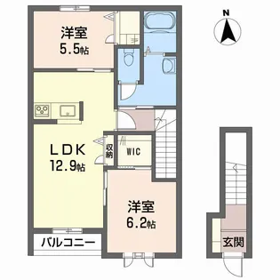 モダンヴィレッジ D棟【2階】の間取り
