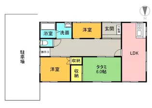 愛媛県松山市松ノ木1丁目【一戸建】の間取り