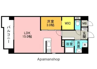 ヴィゴーレ道後【801号室】の間取り