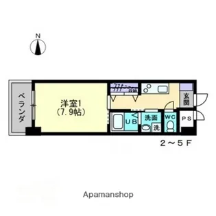 ミモザヒルズ古町【404号室】の間取り