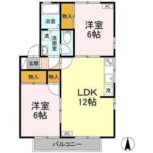 ヴィラージュ・95 B棟【2階】の間取り