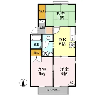 グリーンパーク新井 A棟【2階】の間取り