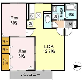 ルピナスコート A棟【1階】の間取り