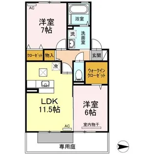 サンディーア A棟【1階】の間取り