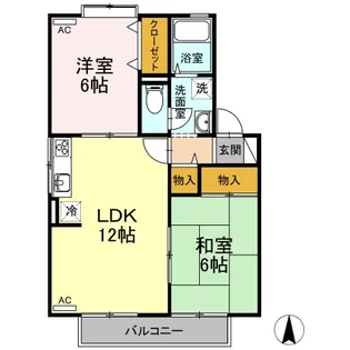 シャトレー中村【2階】の間取り