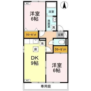 グレイス・ハイツ B棟【1階】の間取り