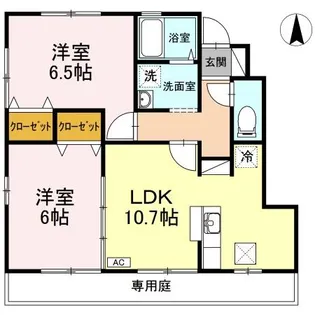 ローズコート T B棟【1階】の間取り