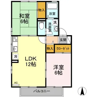 ハイカムール南【2階】の間取り