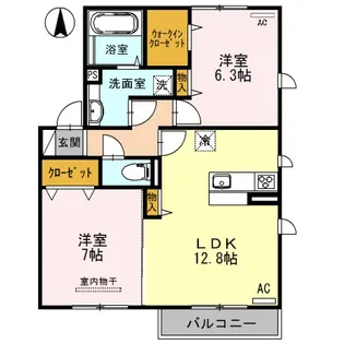 エステート古川北 B棟【2階】の間取り