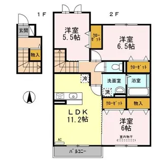 ル・コック B棟【2階】の間取り