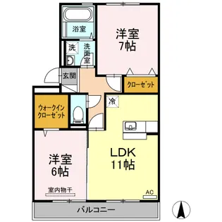 オッツ おぜまち A棟【2階】の間取り