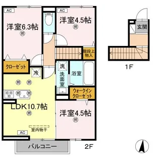 ルミクレアコート【2階】の間取り