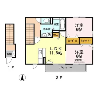 パルハイブリッジⅡ【2階】の間取り