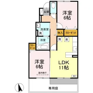 ルーチェ・デルソーレ【1階】の間取り